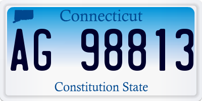 CT license plate AG98813
