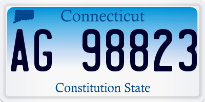CT license plate AG98823