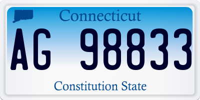 CT license plate AG98833