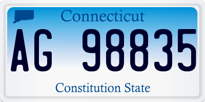 CT license plate AG98835