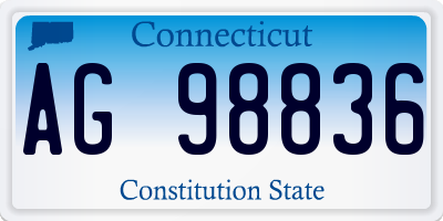 CT license plate AG98836
