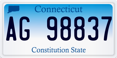 CT license plate AG98837