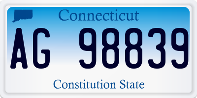 CT license plate AG98839