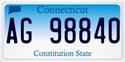 CT license plate AG98840