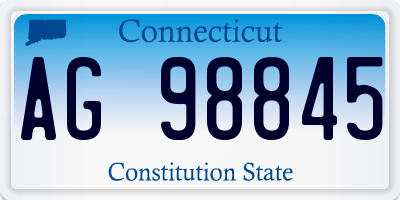 CT license plate AG98845