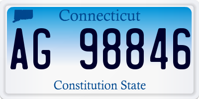 CT license plate AG98846