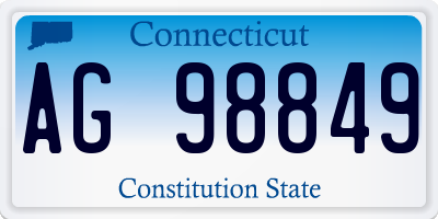 CT license plate AG98849