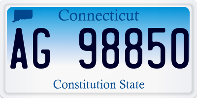 CT license plate AG98850