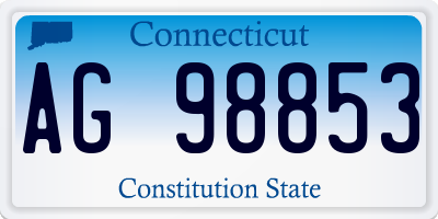CT license plate AG98853