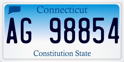 CT license plate AG98854