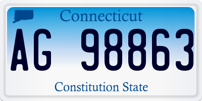 CT license plate AG98863