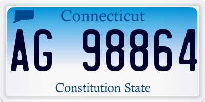 CT license plate AG98864