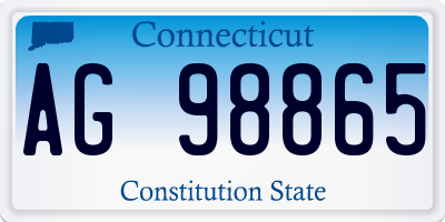 CT license plate AG98865