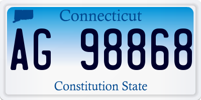 CT license plate AG98868