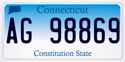 CT license plate AG98869