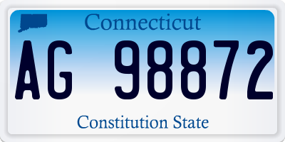 CT license plate AG98872