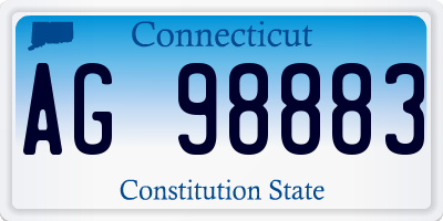 CT license plate AG98883