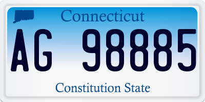 CT license plate AG98885