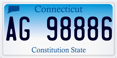 CT license plate AG98886