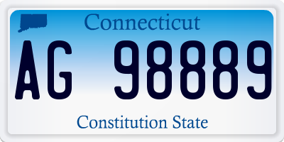 CT license plate AG98889