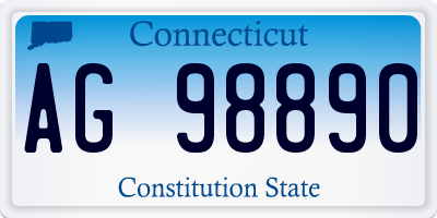 CT license plate AG98890