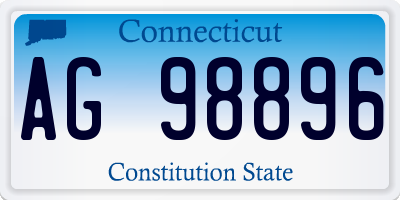 CT license plate AG98896