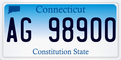 CT license plate AG98900