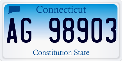 CT license plate AG98903