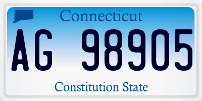 CT license plate AG98905