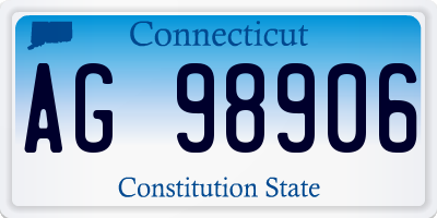 CT license plate AG98906