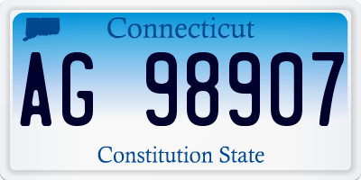 CT license plate AG98907