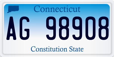 CT license plate AG98908