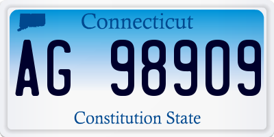CT license plate AG98909