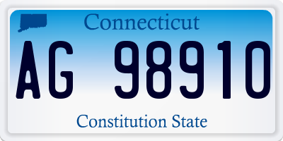 CT license plate AG98910
