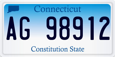 CT license plate AG98912