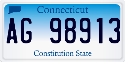 CT license plate AG98913