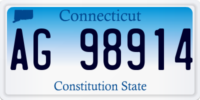 CT license plate AG98914
