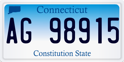 CT license plate AG98915