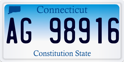 CT license plate AG98916