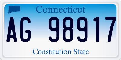 CT license plate AG98917
