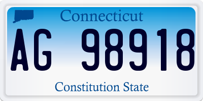 CT license plate AG98918