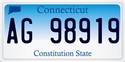 CT license plate AG98919