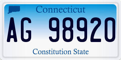 CT license plate AG98920