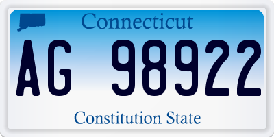 CT license plate AG98922