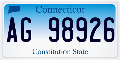 CT license plate AG98926