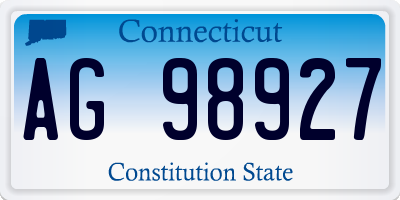 CT license plate AG98927