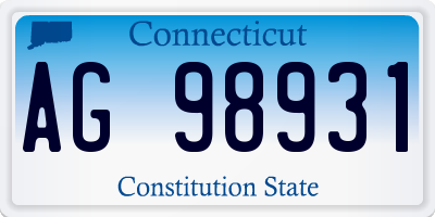 CT license plate AG98931
