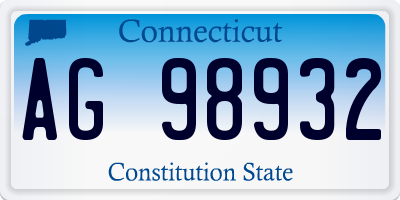 CT license plate AG98932