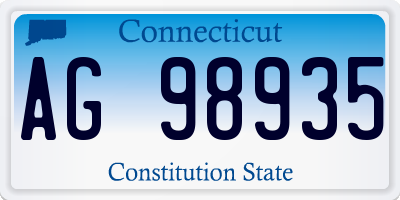 CT license plate AG98935