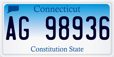 CT license plate AG98936
